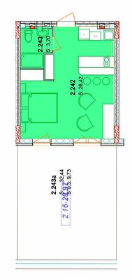 1-комнатная 29.62 м² в ЖК Сонячний квартал от 57 850 грн/м², с. Голубиное