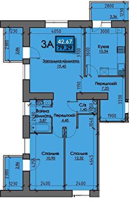 3-комнатная 79.29 м² в ЖК SANTORINI от 18 500 грн/м², Сумы