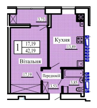 1-комнатная 42.19 м² в ЖК Новая Барселона от 15 700 грн/м², г. Ковель