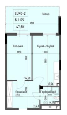 1-комнатная 47.8 м² в ЖК Пространство+ на Дачной от 31 250 грн/м², Одесса
