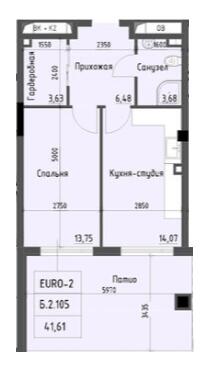 1-комнатная 41.61 м² в ЖК Пространство+ на Дачной от 31 250 грн/м², Одесса