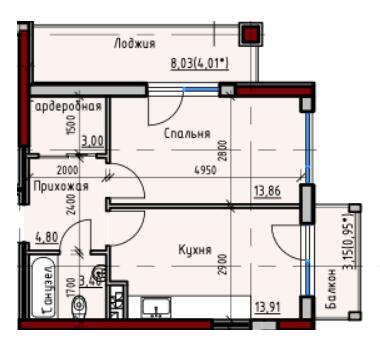 1-комнатная 43.93 м² в ЖК Пространство+ на Дачной от 29 450 грн/м², Одесса