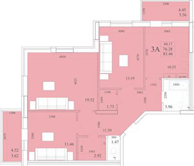 3-комнатная 83.46 м² в ЖК Акварель-2 от 17 150 грн/м², Одесса