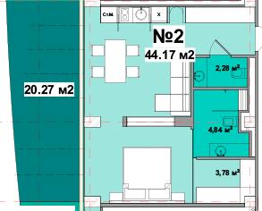 2-комнатная 44.17 м² в Апарт-комплекс Resort Medical Park от 101 350 грн/м², с. Поляница