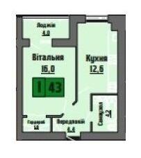 1-комнатная 43 м² в ЖК Династия от 18 000 грн/м², с. Тарасово