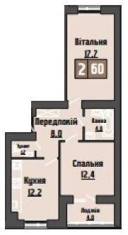 2-комнатная 60 м² в ЖК Династия от 18 000 грн/м², с. Тарасово