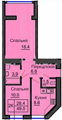 2-комнатная 49 м² в ЖК Sofia Nova от 25 000 грн/м², с. Новоселки