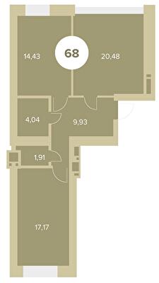 2-комнатная 68 м² в ЖК Chehov Парк Квартал от 24 600 грн/м², г. Ирпень