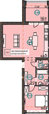 1-комнатная 66.62 м² в ЖК Hygge Home от 27 950 грн/м², г. Ирпень