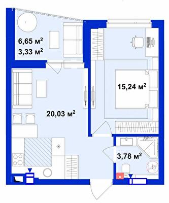 1-кімнатна 42.38 м² в ЖК Utlandia-2 від 30 800 грн/м², м. Ірпінь