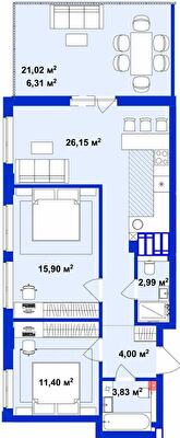 2-кімнатна 70.58 м² в ЖК Utlandia-2 від 22 950 грн/м², м. Ірпінь