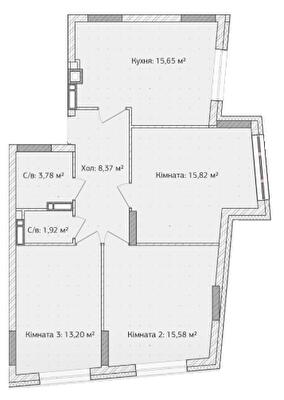 3-кімнатна 74.32 м² в ЖК Синергія 3+ від 17 500 грн/м², м. Ірпінь