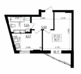 1-комнатная 37.32 м² в ЖК Вернисаж от 14 500 грн/м², Житомир