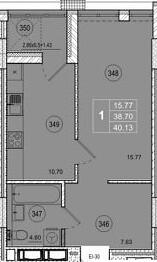 1-комнатная 40.13 м² в ЖК Смарт Сити от 21 000 грн/м², Житомир