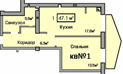 1-комнатная 47.1 м² в ЖК Европейский от 23 550 грн/м², Ровно
