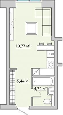 1-комнатная 29.72 м² в ЖК Bartolomeo Resort Town от 36 200 грн/м², Днепр