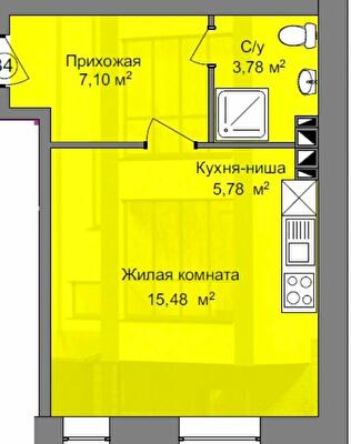 1-комнатная 34 м² в КД Березинский от 22 300 грн/м², Днепр