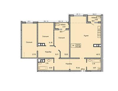 3-комнатная 145.13 м² в Комплекс апартаментов Олимпийский от 40 750 грн/м², Одесса
