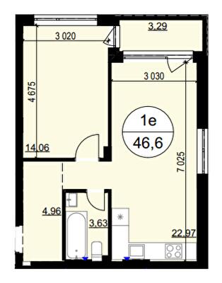 1-комнатная 46.6 м² в ЖК Гринвуд-4 от 17 600 грн/м², пгт Брюховичи