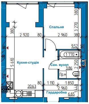 1-комнатная 40.66 м² в ЖК в Лесной Буче от 17 500 грн/м², г. Буча