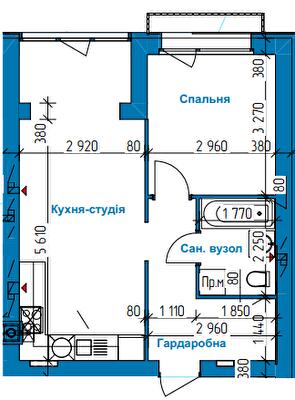 1-комнатная 41.01 м² в ЖК в Лесной Буче от 19 500 грн/м², г. Буча