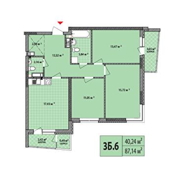 3-комнатная 87 м² в ЖК Сырецкие сады от 26 400 грн/м², Киев