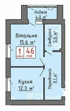 1-комнатная 46 м² в ЖК на ул. Глебова, 6в от 17 000 грн/м², г. Ковель