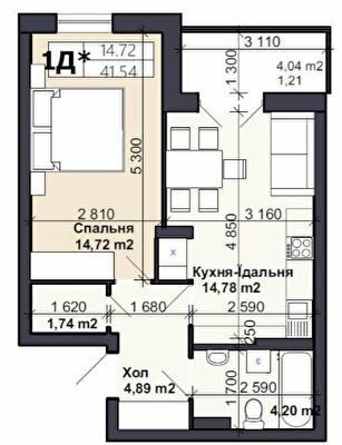 1-комнатная 41.54 м² в ЖК Именно Тот от 13 500 грн/м², пгт Немешаево
