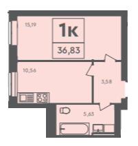 1-комнатная 36.83 м² в ЖК Scandia от 21 500 грн/м², г. Бровары
