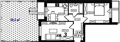 2-комнатная 51 м² в ЖК Амстердам от 18 250 грн/м², с. Белогородка