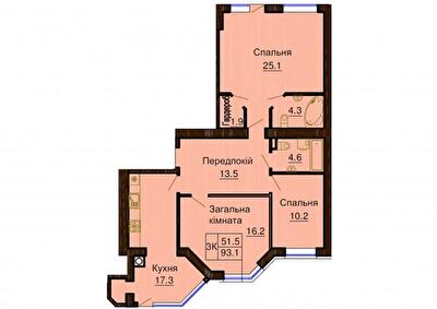 3-кімнатна 93.1 м² в ЖК Софія Сіті від 32 000 грн/м², с. Софіївська Борщагівка