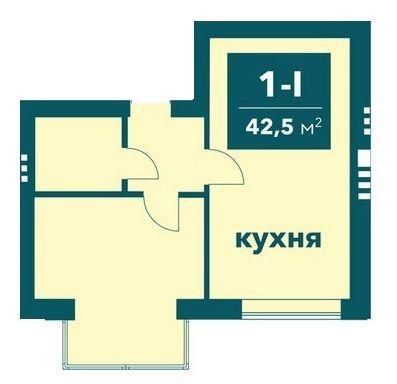 1-комнатная 42.5 м² в ЖК Ибис от 22 000 грн/м², г. Ирпень