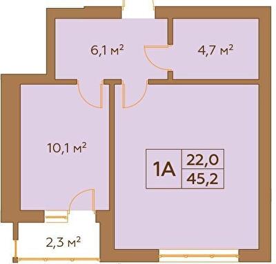 1-комнатная 45.2 м² в ЖК Гранд Виллас от 15 500 грн/м², пгт Ворзель