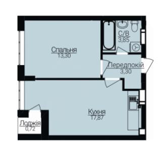 1-комнатная 39.04 м² в ЖК Гостомель Residence от 24 000 грн/м², пгт Гостомель