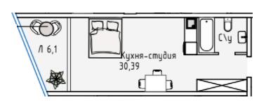 Студия 36.49 м² в ЖК Пространство на Аркадийской аллее от 59 450 грн/м², Одесса