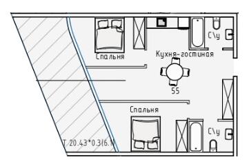 2-комнатная 61.1 м² в ЖК Пространство на Аркадийской аллее от 64 500 грн/м², Одесса