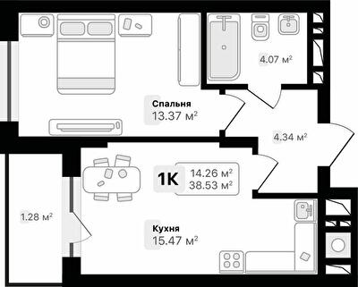 1-кімнатна 38.53 м² в ЖК AUROOM SUNRISE від 24 400 грн/м², Львів