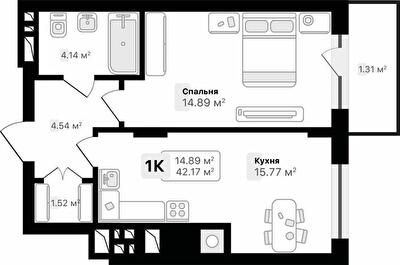 1-кімнатна 42.17 м² в ЖК AUROOM SUNRISE від 26 100 грн/м², Львів