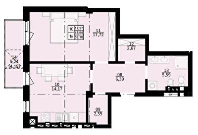 1-комнатная 53.18 м² в ЖК Hygge от 24 900 грн/м², пгт Брюховичи