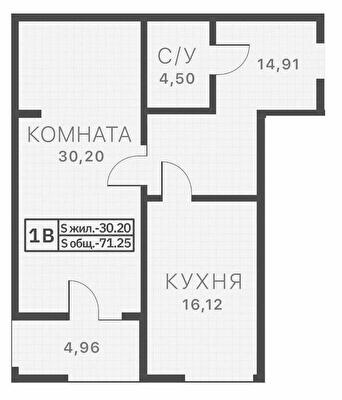 1-комнатная 71.4 м² в ЖК L7 House от 36 950 грн/м², Николаев