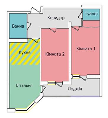2-комнатная 66.46 м² в ЖК на вул. Київська от 16 500 грн/м², Тернополь