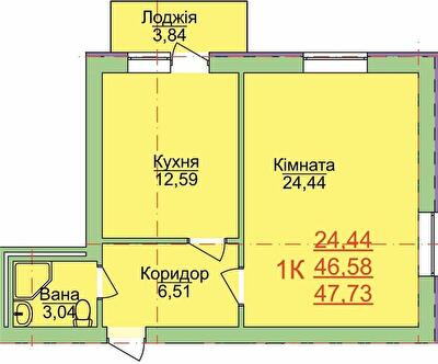 1-комнатная 47.73 м² в ЖК Зеленый оазис от 17 000 грн/м², Херсон