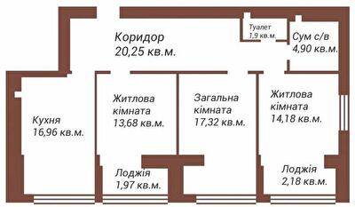 3-комнатная 93.34 м² в ЖК Art House от 23 500 грн/м², Чернигов