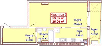 1-комнатная 53.05 м² в ЖК Адамант от 15 700 грн/м², Хмельницкий