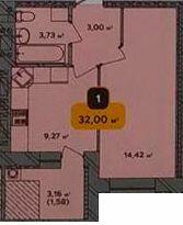1-комнатная 32 м² в ЖК Студенческий от 15 700 грн/м², Хмельницкий