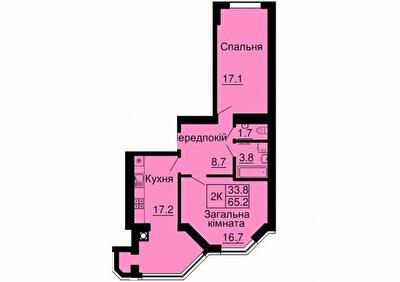 2-комнатная 65.2 м² в ЖК София Резиденс от 31 000 грн/м², с. Софиевская Борщаговка