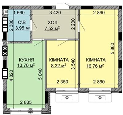 2-комнатная 50.25 м² в ЖК Найкращий квартал-2 от 21 150 грн/м², пгт Гостомель