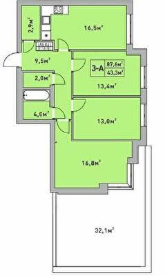 3-комнатная 87.6 м² в ЖК Центральный-2 от 32 650 грн/м², г. Ирпень