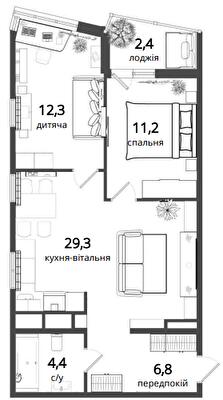 2-комнатная 65 м² в ЖК Art Парк от 24 500 грн/м², Киев