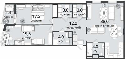 3-комнатная 104 м² в ЖК Art Парк от 22 000 грн/м², Киев
